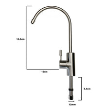Load image into Gallery viewer, Brushed nickel satin finish drinking water faucet tap with dimensions