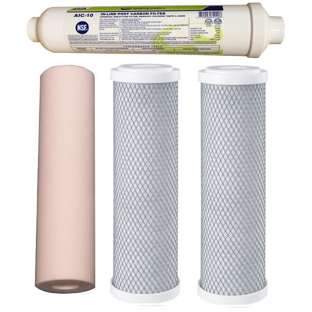 Sentry reverse osmosis RO filter pack easywell in-line post carbon block filters stage 5