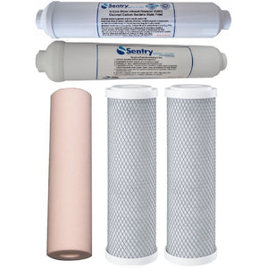 Sentry reverse osmosis RO filter pack negative potential alkaline and antibacterial silver infused carbon block filters stage 6
