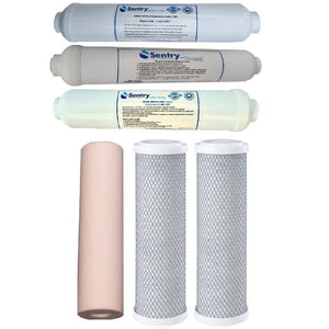 Sentry reverse osmosis RO filter pack in-line mineralising, negative potential alkaline and carbon calcite filters stage 7