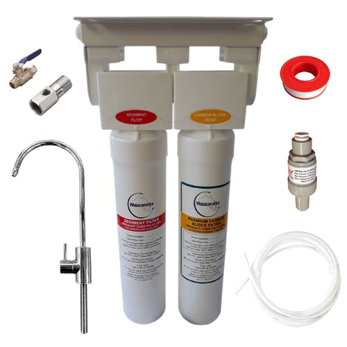 Aquanet PNP easy change bayonet style twin under sink water filter 