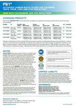 Load image into Gallery viewer, Matrikx PB1 metals and chloramines carbon block filters information sheet page 2