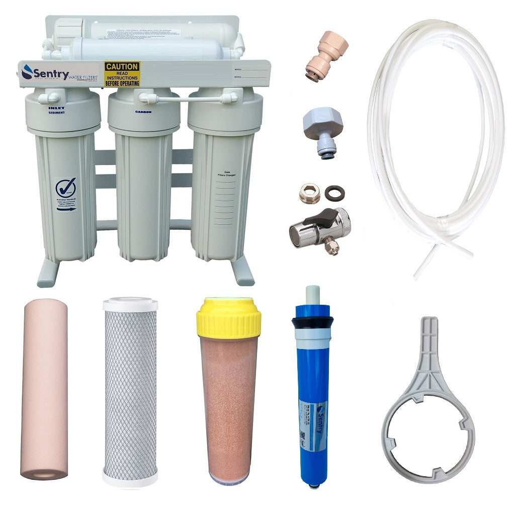 Sentry Water Filters PROS-4-DJ Reverse Osmosis RO DI - ON STAND | Marine Aquarium RODI Fish Filter complete system image