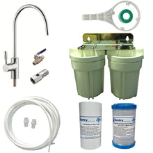 Load image into Gallery viewer, Caravan dual twin water filter modern faucet installation kit full