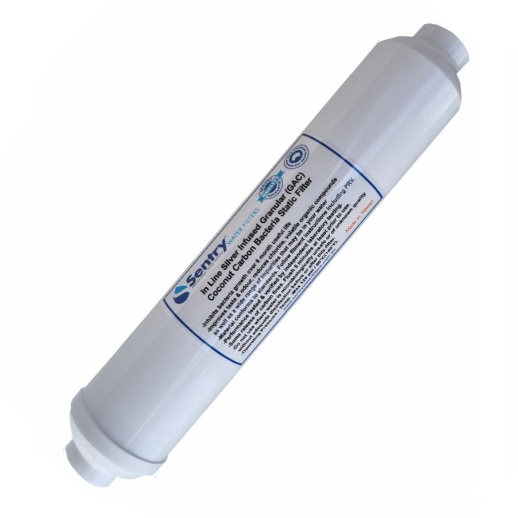 Sentry Water Filters In Line Silver Infused Granular (GAC) Coconut Carbon Bacteria Static Filter