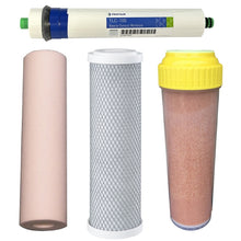 Load image into Gallery viewer, Sentry Water Filters Reverse Osmosis RO PRO DJ-5 Standard volume pre-filters with 100TLC Pentek Pentair  membrane and resin cartridge