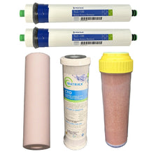 Load image into Gallery viewer, Sentry Water Filters Reverse Osmosis RO PRO DJ-5 high volume pre-filters with Two 100TLC Pentek Pentair membrane and resin cartridge