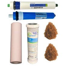 Load image into Gallery viewer, Sentry Water Filters Reverse Osmosis RO PRO DJ-5 high volume pre-filters with one 50gpd membrane and one 100TLC Pentek Pentair membrane with two resin refills. Cartridge not included