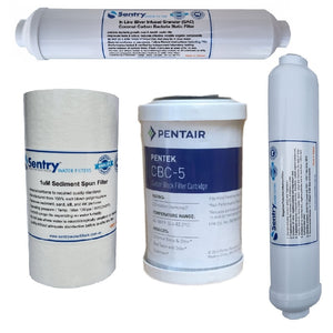 Sentry reverse osmosis RO filter pack negative potential alkaline and antibacterial silver infused carbon block filters stage 5 high volume Pentair CBC