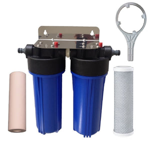 Caravan RV Mobile Home Water Filter Camping Twin Sediment Carbon Filters