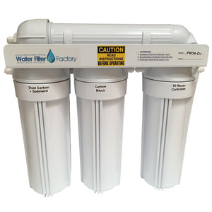 PRO-4-DJ reverse osmosis system with DI white bracket