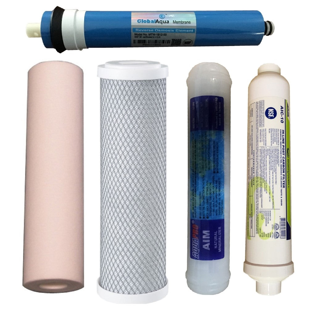 Reverse Osmosis Water Filters RO Membrane Filter Kit Replace 4 + 5 Stage