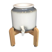 Load image into Gallery viewer, Ceramic Crock Dispenser Stands High Quality Wooden Bench Top Water Well Stand